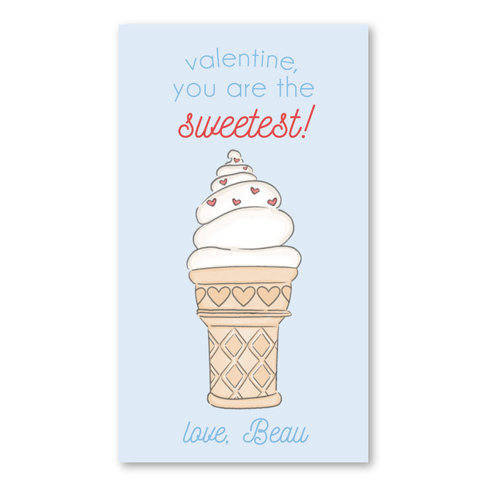 Sprinkle Ice Cream - Blue - Printed Valentine