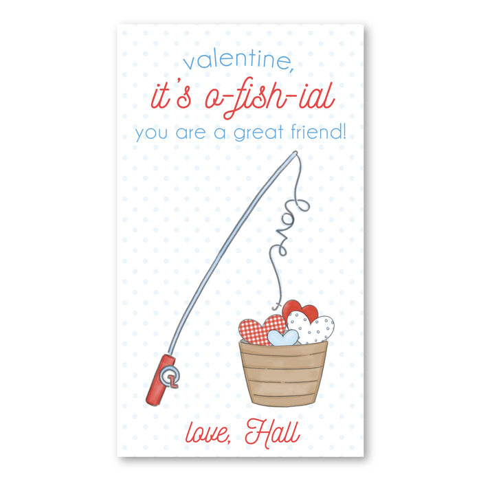 Fishing Rod - Blue - Printed Valentine