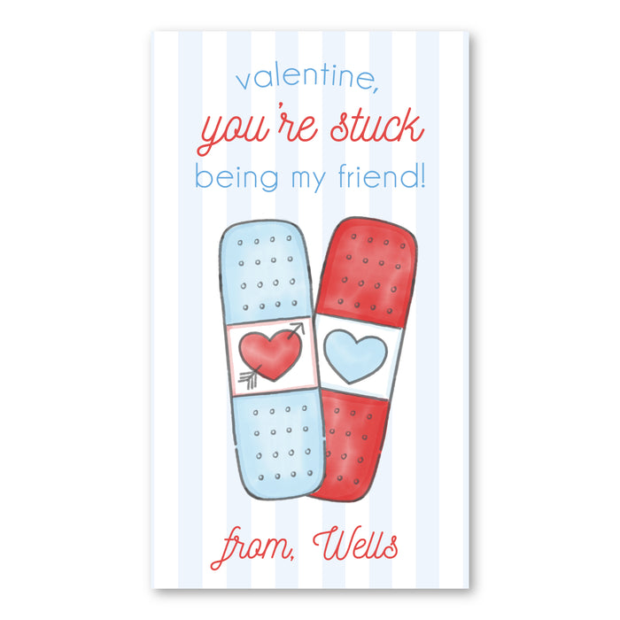 Bandaids - Blue - Printed Valentine