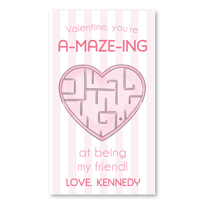 Maze - Pink - Printed Valentine