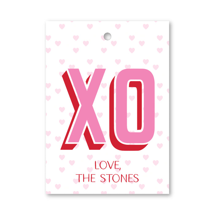 XO Hearts - Printed Valentine Gift Tag