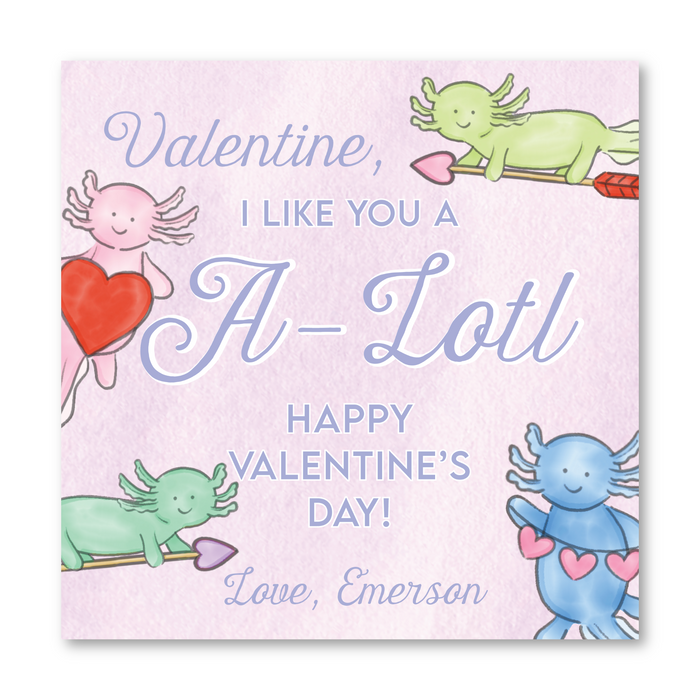 Axolotl Printed Valentine