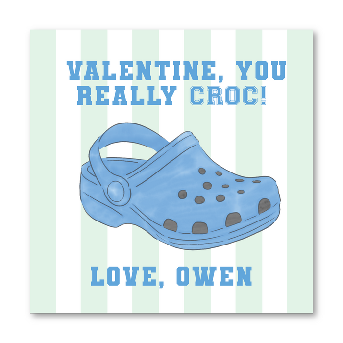 Crocs - Blue - Printed Valentine