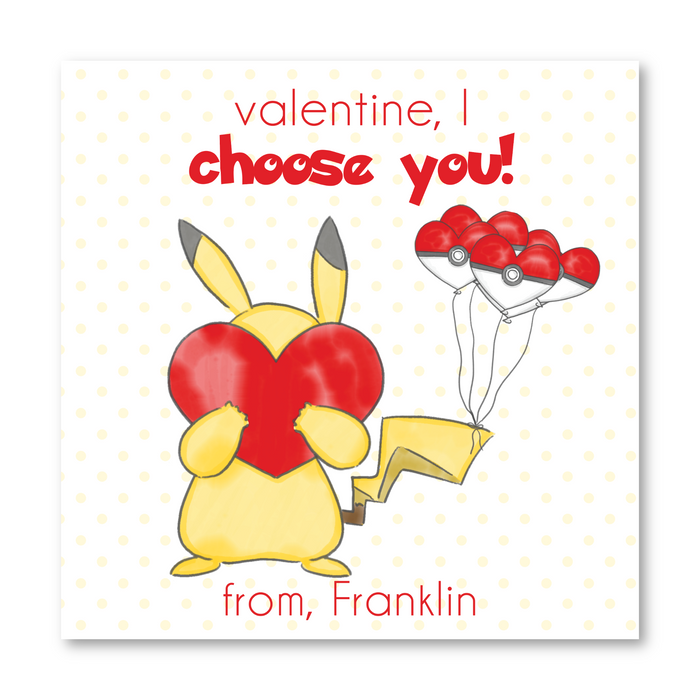 Pikachu Pokemon Printed Valentine