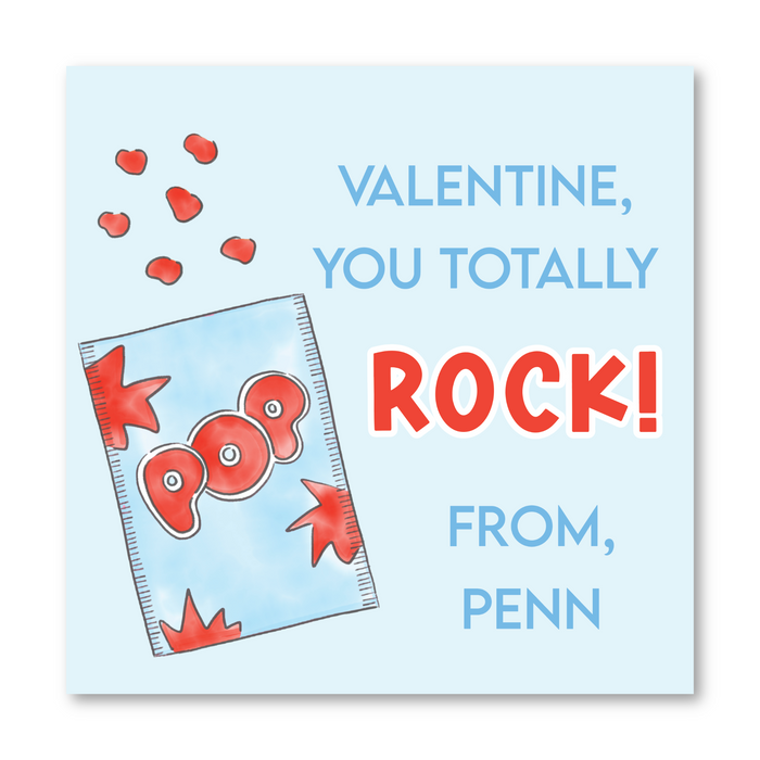 Pop Rocks - Blue - Printed Valentine