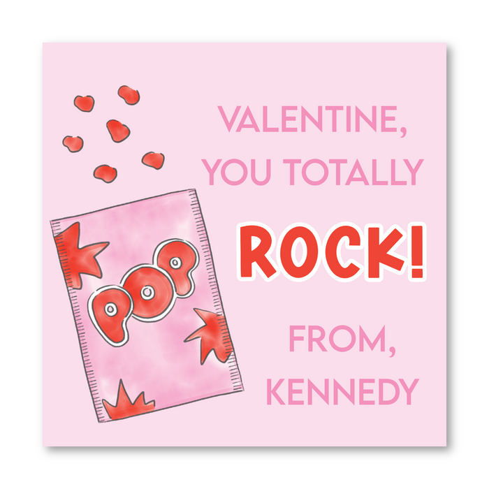 Pop Rocks - Pink - Printed Valentine