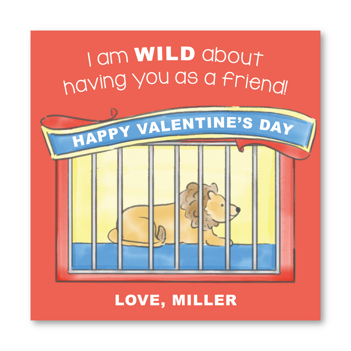 Animal Cracker Box Printed Valentine