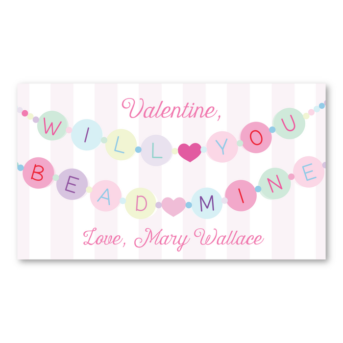 Will You BEAD Mine Printed Valentine