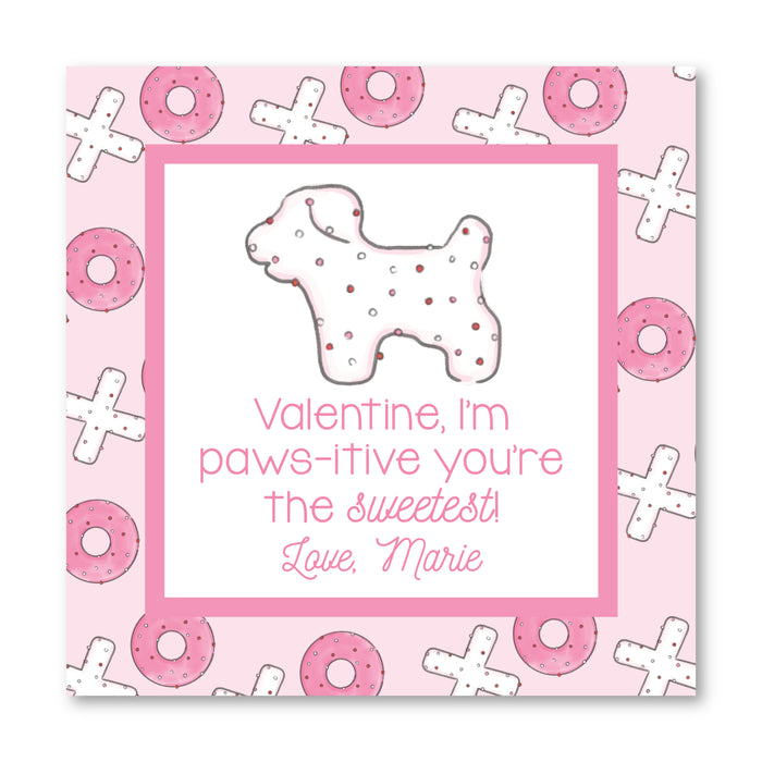 Puppy Cookie - Pink - Printed Valentine