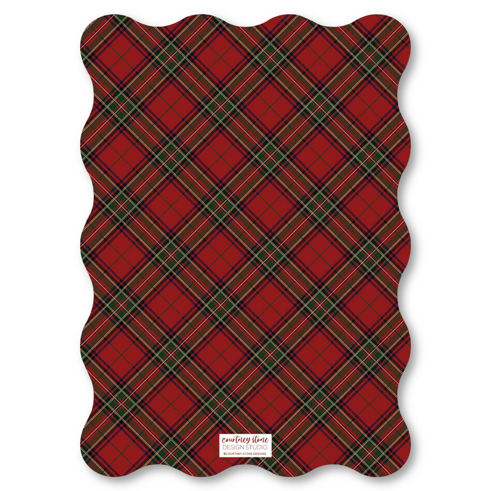 Christmas Plaid - Wavy Die-Cut Holiday Card