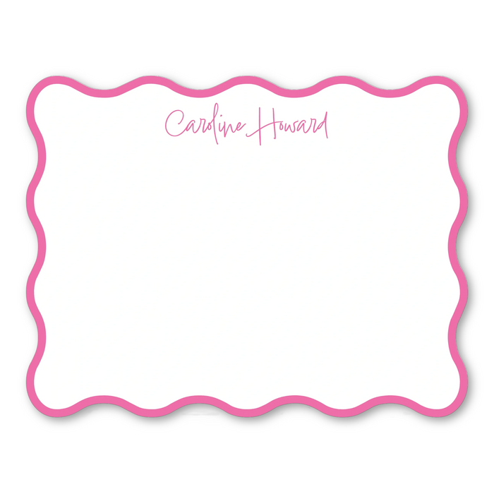 Wavy Cut-Out Stationery - Single Color Border