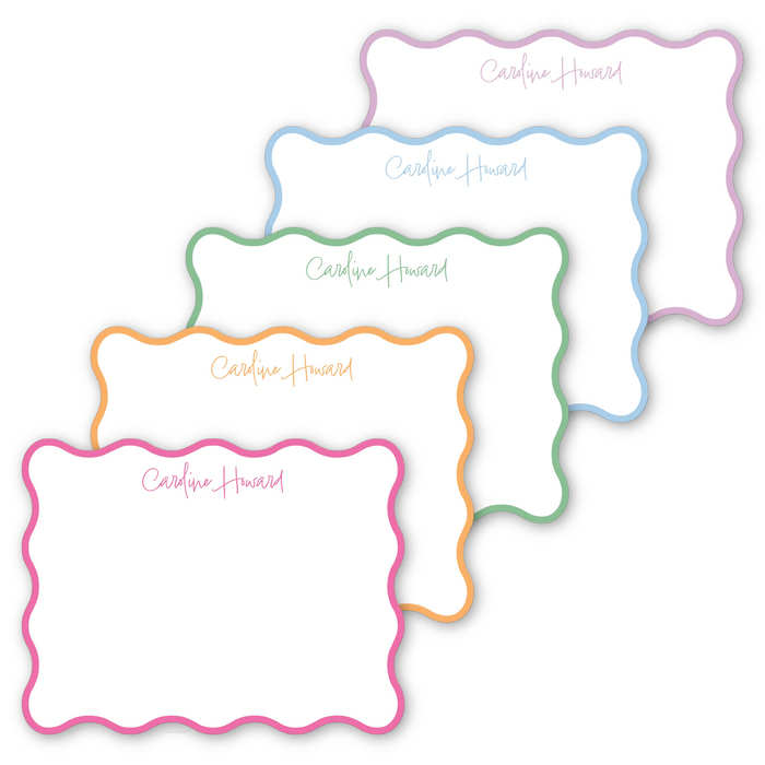 Wavy Cut-Out Stationery - Single Color Border