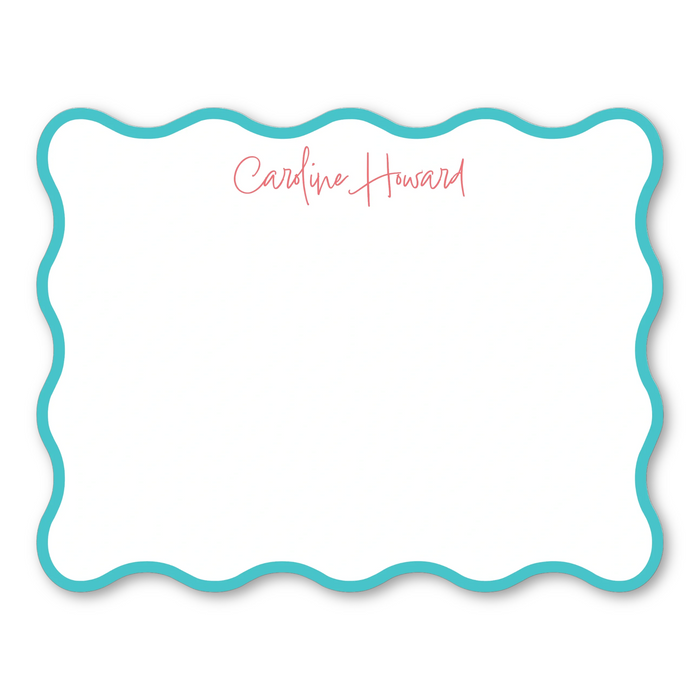 Wavy Cut-Out Stationery - Single Color Border