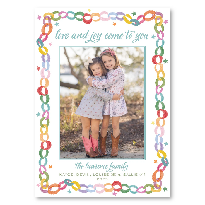 Whimsical Paper Chain Holiday Card