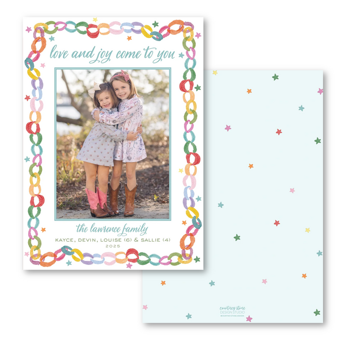 Whimsical Paper Chain Holiday Card