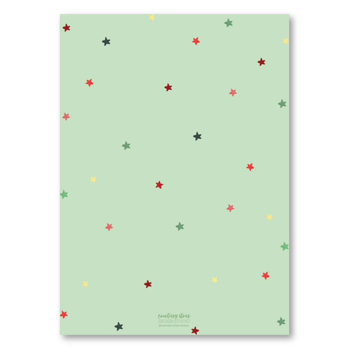 Whimsical Paper Chain Holiday Card - Green & Red