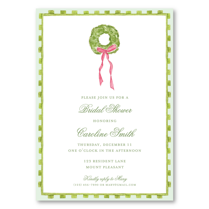 Wreath Shower Invitation