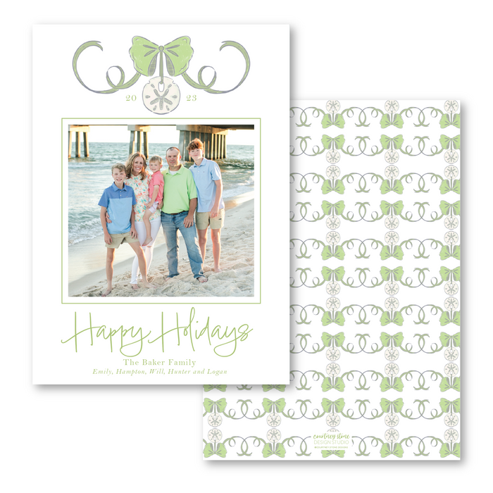 Sand Dollar Bow Holiday Card