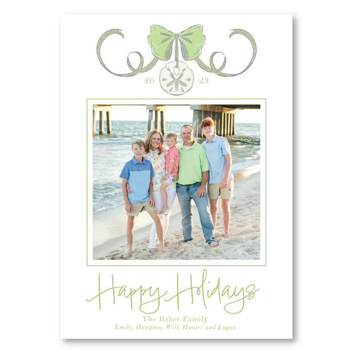 Sand Dollar Bow Holiday Card