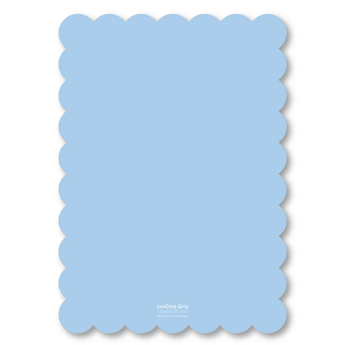 Scallop Trim Cut-Out Holiday Card - Perfect Blue