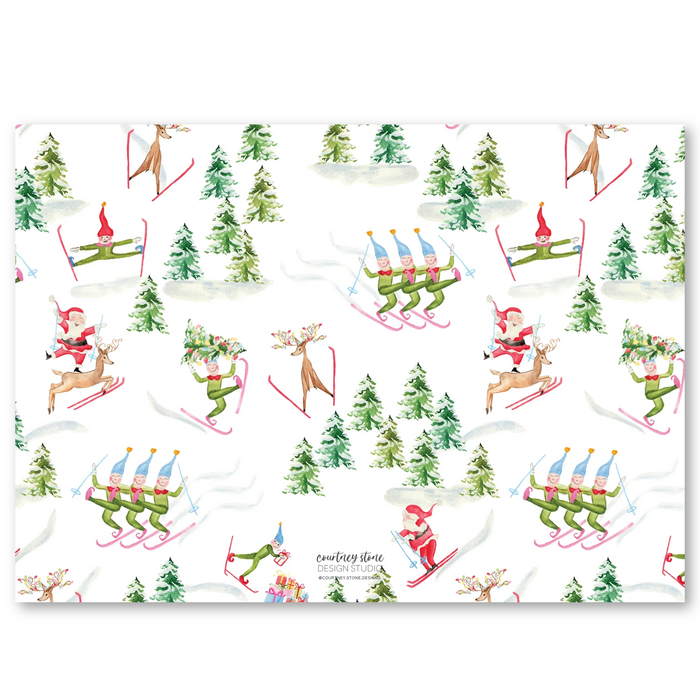 Downhill St. Nick Holiday Card - Horizontal