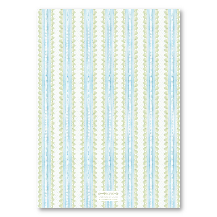 Baroque Holiday - Blue - Holiday Card - Vertical