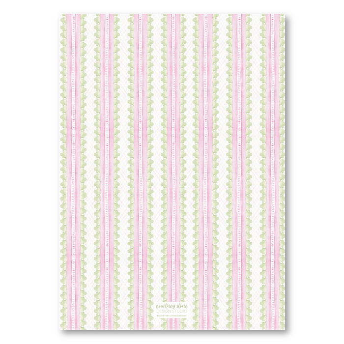 Baroque Holiday - Pink - Holiday Card - Vertical