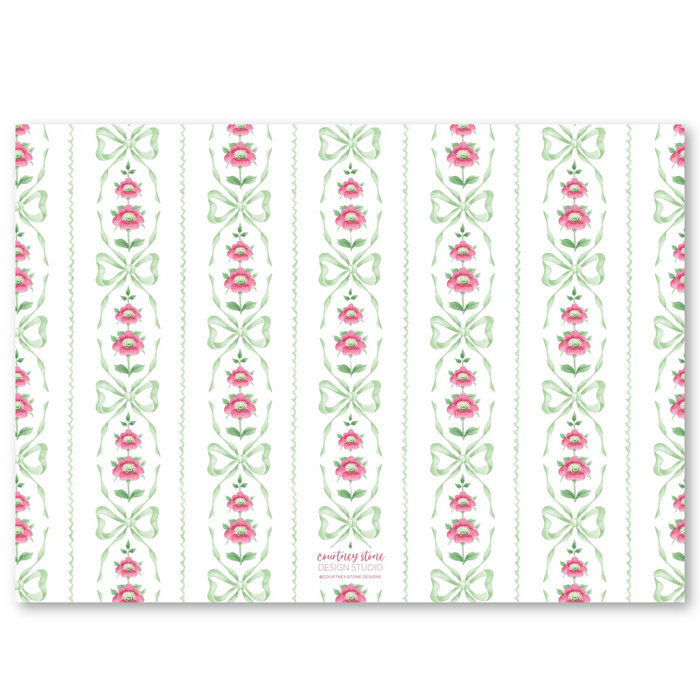 Bows & Floral Holiday Card - Horizontal