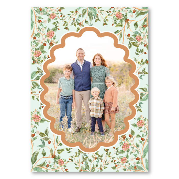 Autumn Chinoiserie Holiday Card - Vertical