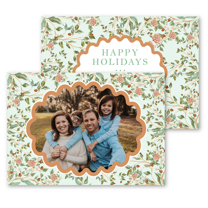 Autumn Chinoiserie Holiday Card - Horizontal