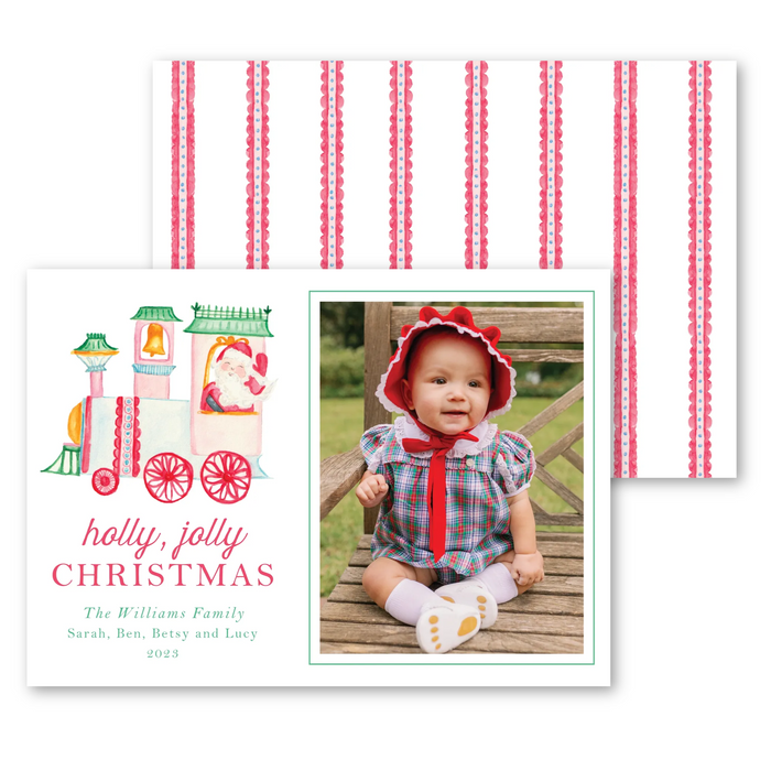 Holly Jolly Train Ride Holiday Card