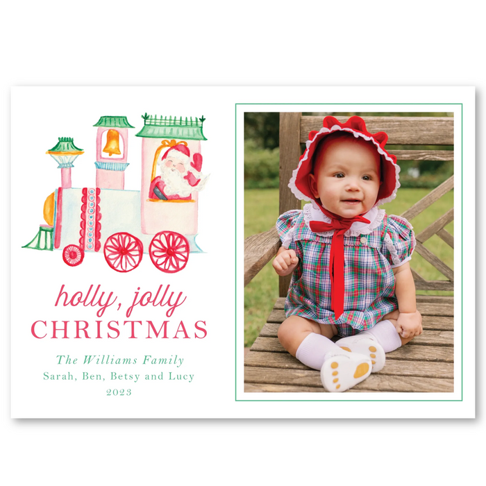 Holly Jolly Train Ride Holiday Card