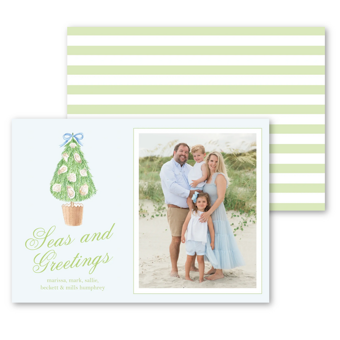 Coastal Holiday Glamour Holiday Card - Horizontal