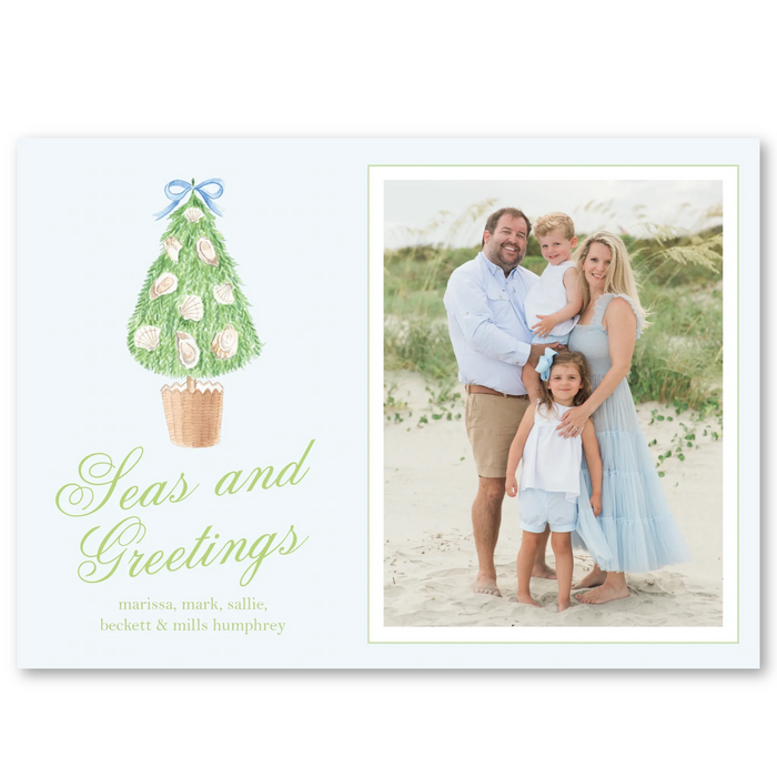 Coastal Holiday Glamour Holiday Card - Horizontal