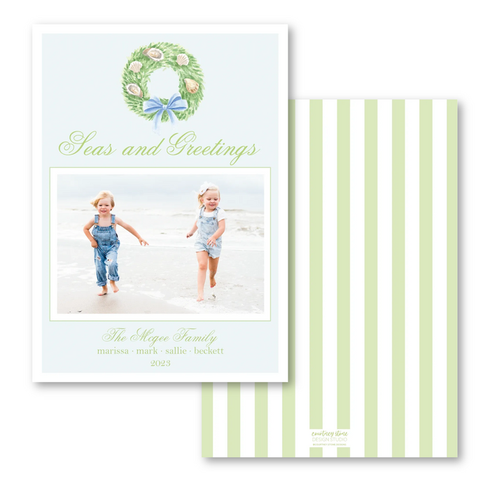 Coastal Holiday Glamour Holiday Card - Vertical