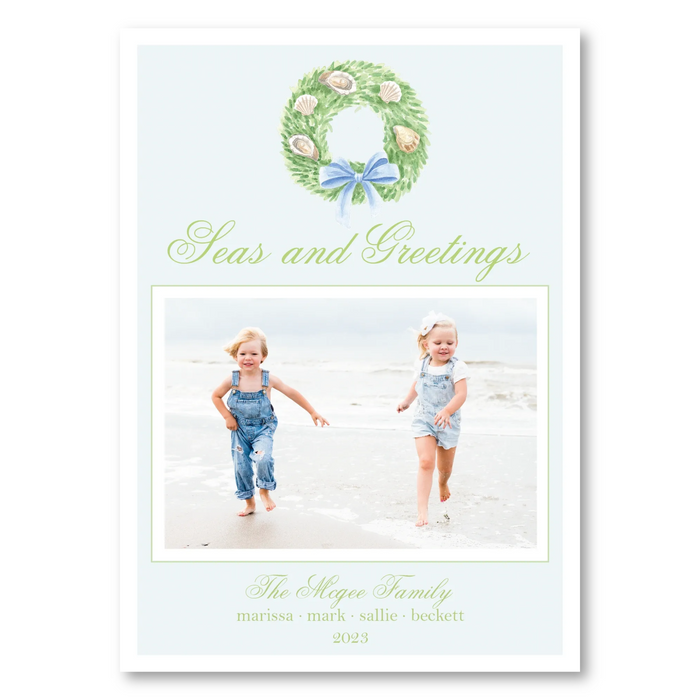 Coastal Holiday Glamour Holiday Card - Vertical