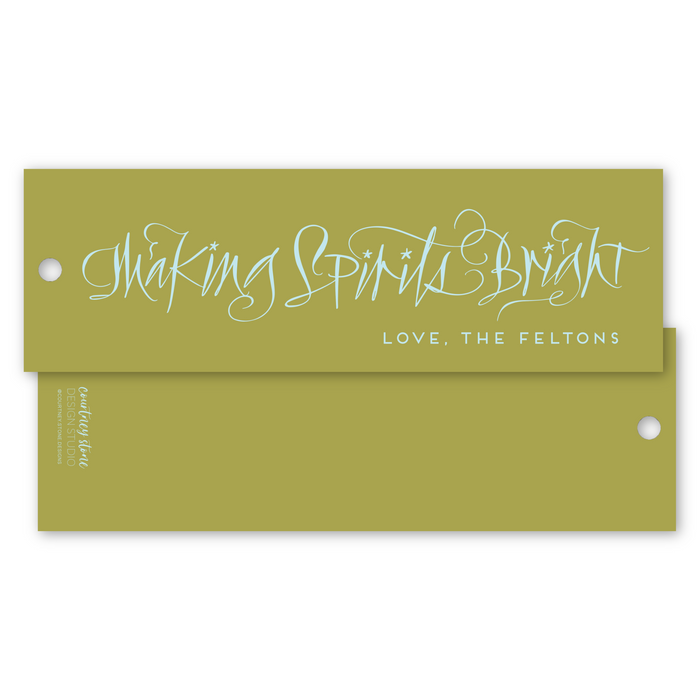 Making Spirits Bright Calligraphy Holiday Gift Tag
