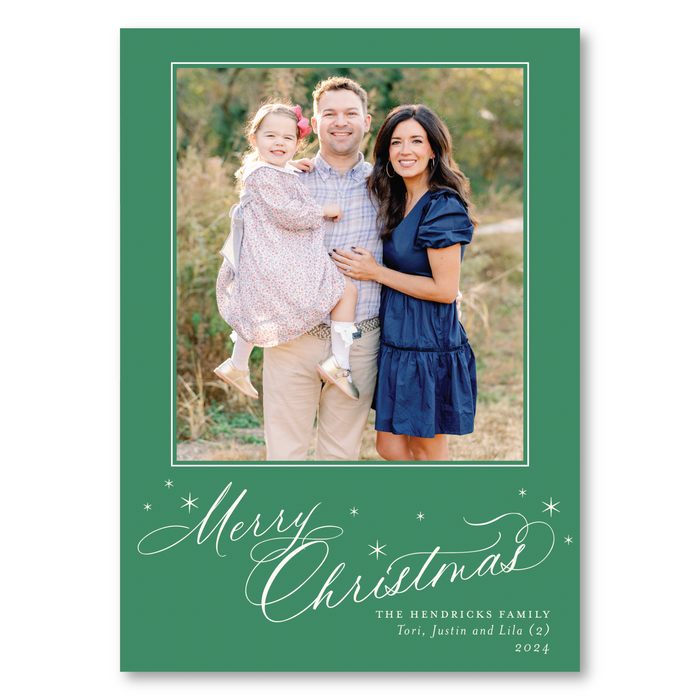 Christmas Marble Photo Mount Holiday Card