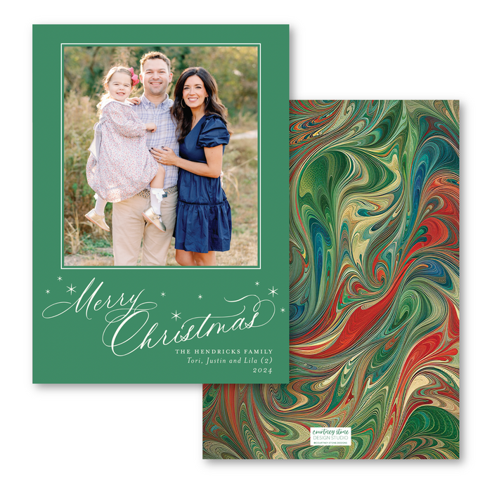 Christmas Marble Photo Mount Holiday Card