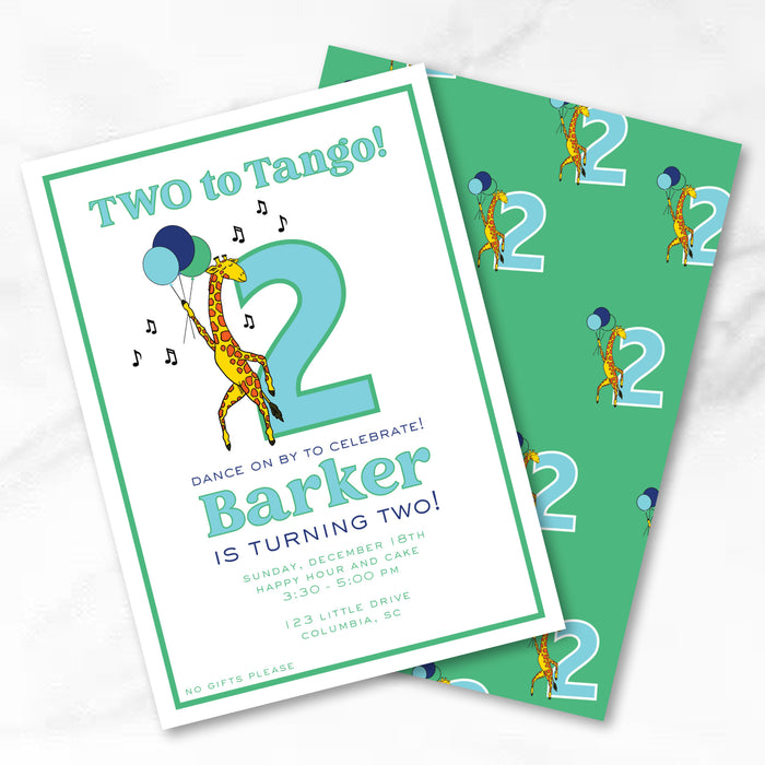 Giraffes Can Dance Birthday Invitations