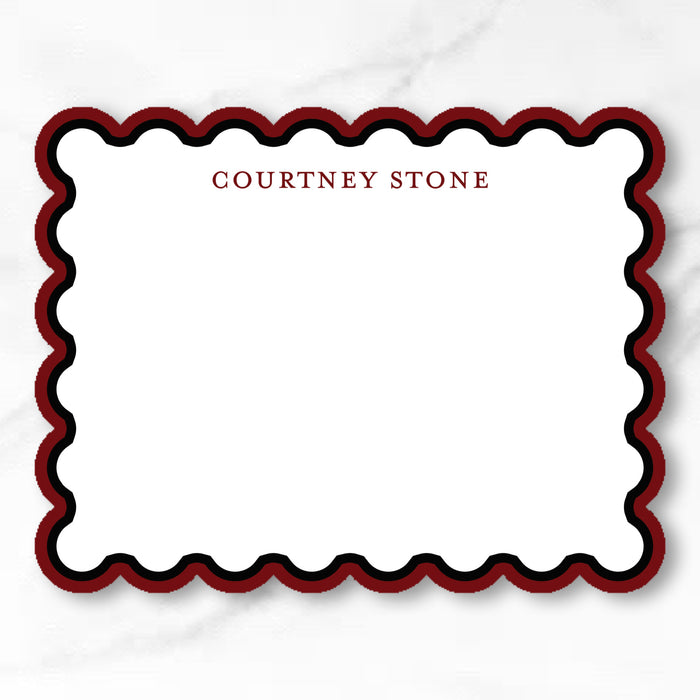 Collegiate Scallop Cut-Out Stationery - Customizable