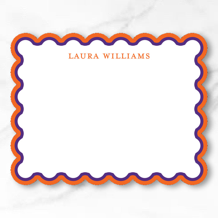 Collegiate Scallop Cut-Out Stationery - Customizable