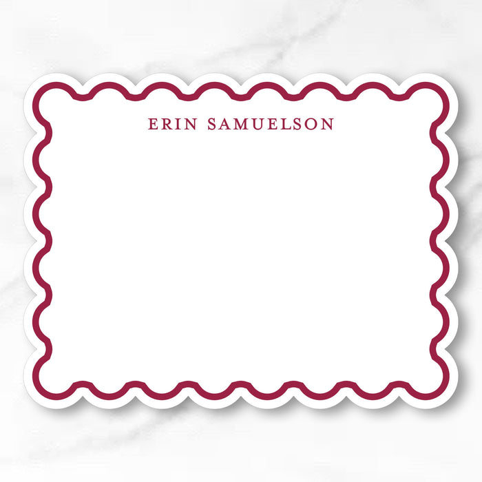 Collegiate Scallop Cut-Out Stationery - Customizable