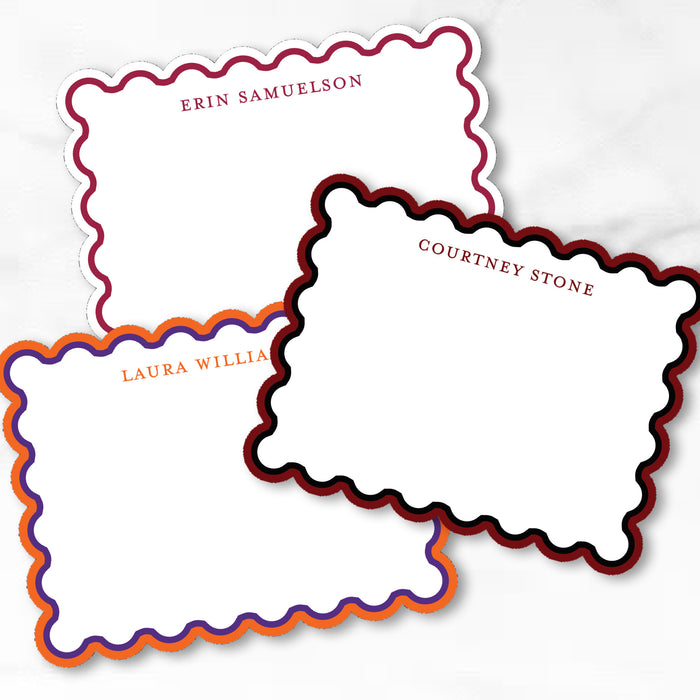 Collegiate Scallop Cut-Out Stationery - Customizable