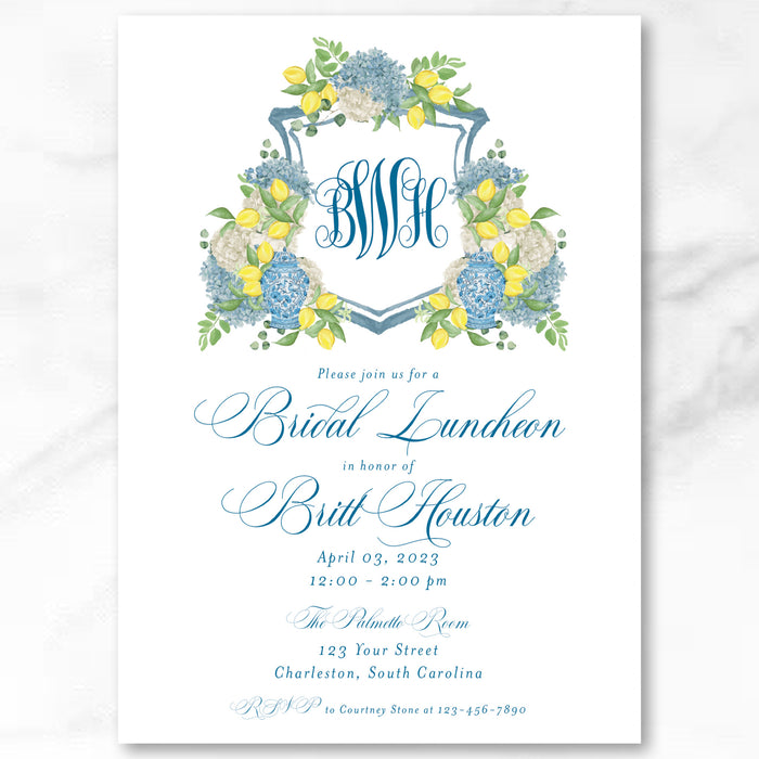 Lemon Crest Shower Invitations