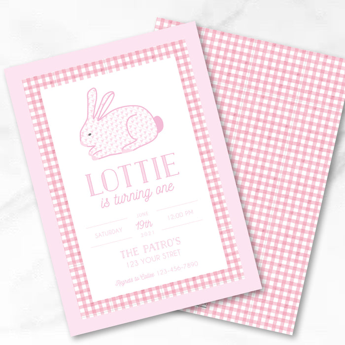 Herend Bunny Pink Birthday Invitations