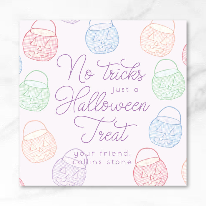 Gingham Pumpkins Halloween Tags