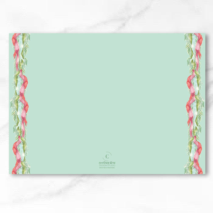 Velvet Garland Border Holiday Card - Horizontal