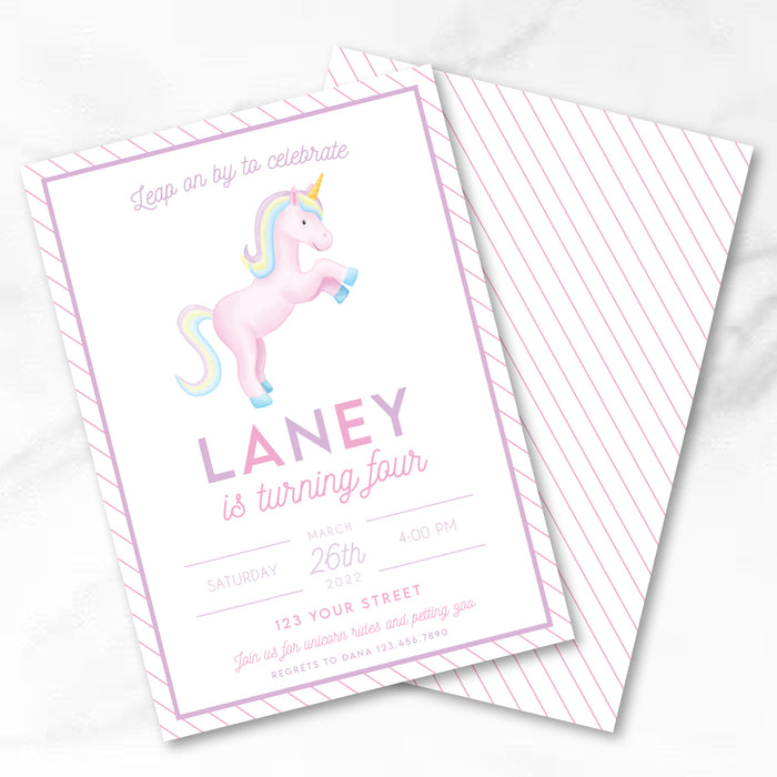 Unicorn Birthday Invitations