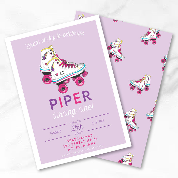 Roller Skate Birthday Invitations